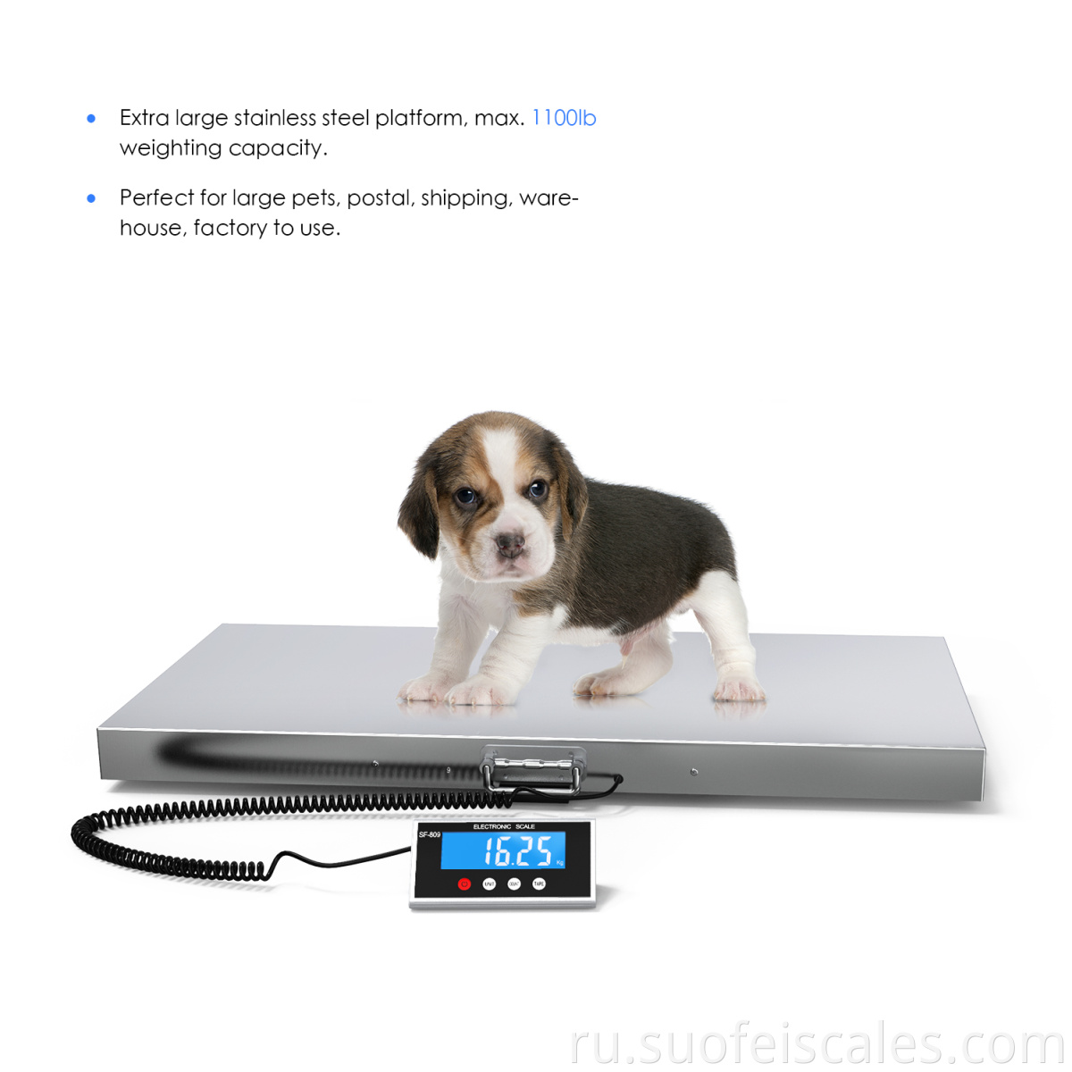 SF-809A 500 кг высокой точности цифровой домашний собака взвешивание баланса Электронная платформа для животных Scale Scale